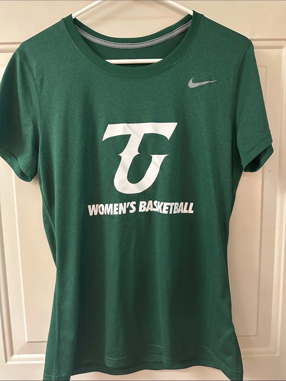 Nike Green Women's Basketball Tee with White Logo